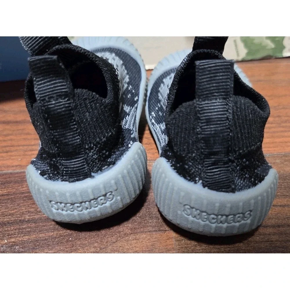 Skechers My First Skechers Baby Child Slip On Shoes US Size 2 Black Gray